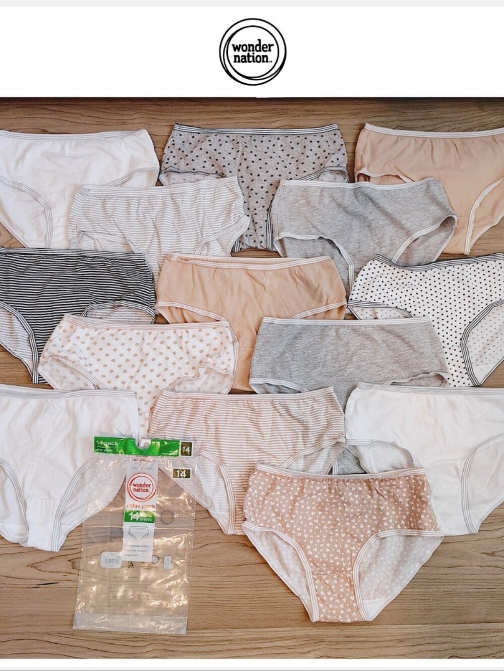 Neutral Tones Brief Underwear (14 Pack)